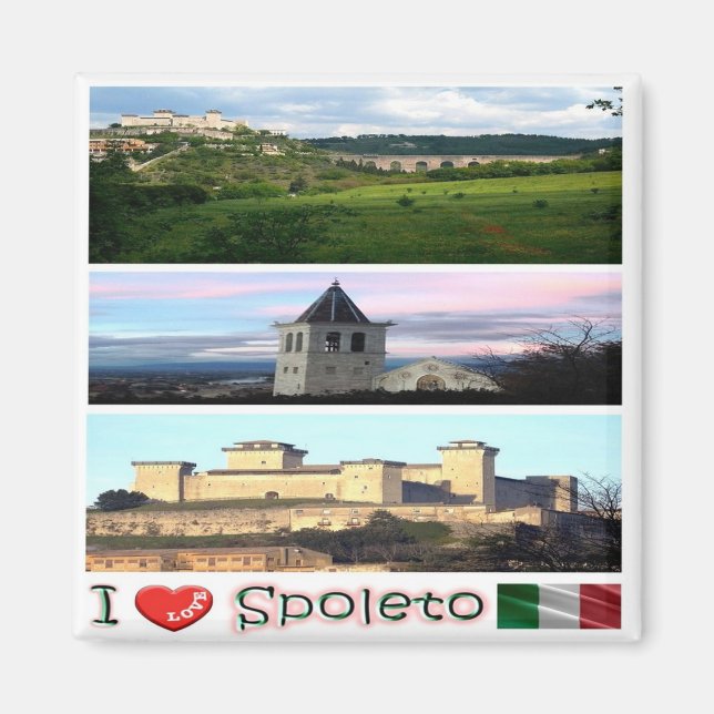 UMB014 SPOLETO I Kärlek, Mosaic, Umbrien, Fridge Magnet (Framsidan)