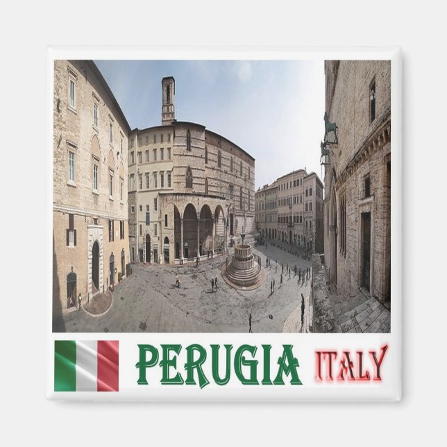 UMB017 PERUGIA, Cityscape, Umbrien, Italien, Fridg Magnet (Framsidan)
