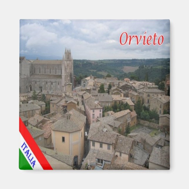 UMB018 ORVIETO, Umbrien, Italien, Fridge Magnet (Framsidan)