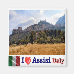 UMB033 ASSISI, I Kärlek, Umbrien, Italien, Fridge Magnet