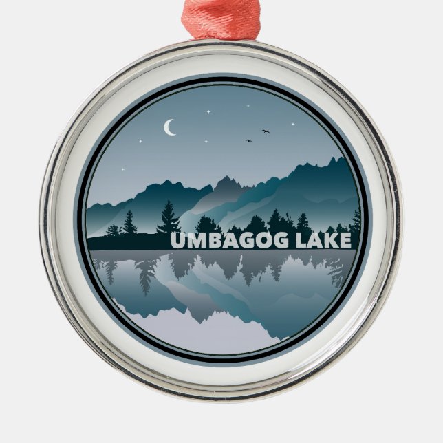 Umbagog Lake New Hampshire Reflektion Julgransprydnad Metall (Framsidan)