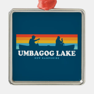 Umbagog Sjö New Hampshire Canoe Julgransprydnad Metall