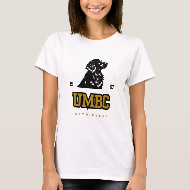 UMBC Retrivers - Bold College Baseball Spirit T Shirt (Framsida)