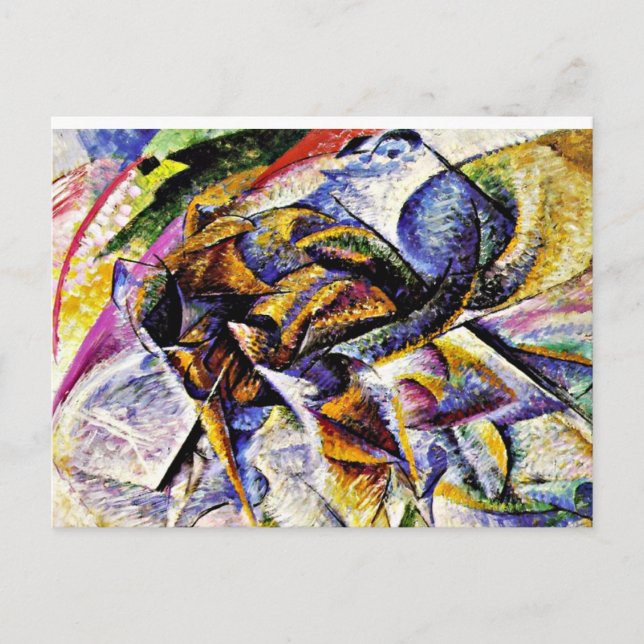 Umberto Boccioni - Dynamism hos en cyklist Vykort (Framsida)
