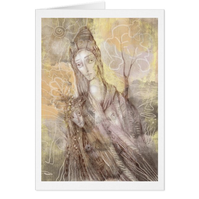 Umbrafärgad vind hälsningskort (Framsidan)