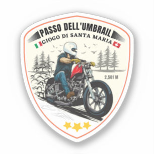 Umbrailpasset Italien-Schweiz gräns alperna Klistermärken