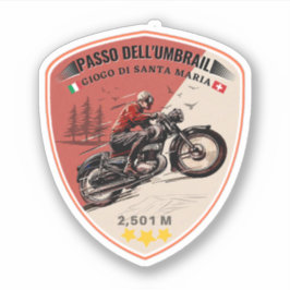 Umbrailpasset Italien-Schweiz gräns alperna Klistermärken