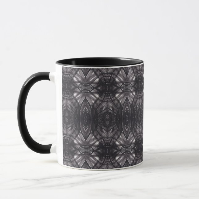 Umbral svart abstrakt akvarellkonst mugg (Vänster)