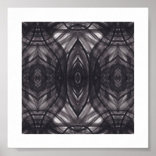 Umbral svart abstrakt akvarellkonst poster