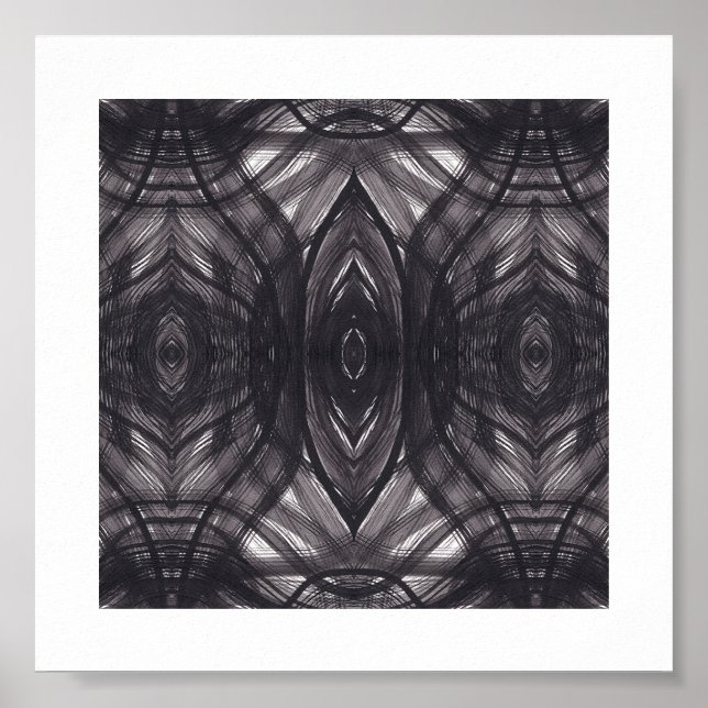 Umbral svart abstrakt akvarellkonst poster (Framsidan)