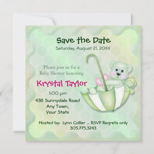 Umbrella Björn Mint - Inbjudan (Framsida)