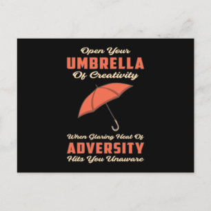 Umbrella Cloud Rain Weather RainDrop Rainy Gift Vykort