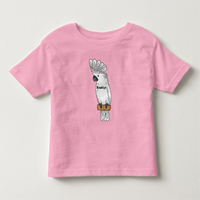 Umbrella cockatoo bird cartoon illustration t shirt (Framsida)