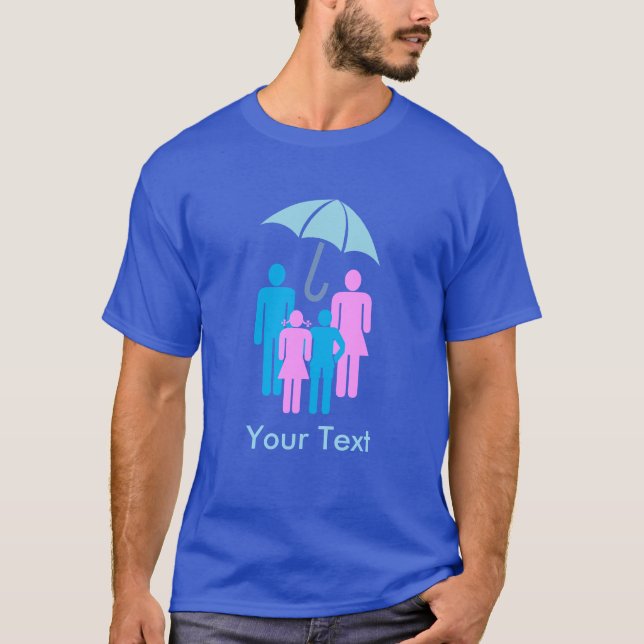Umbrella Covering Family Logo Custom T Shirt (Framsida)