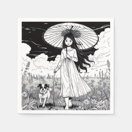 Umbrella Girl Pappersservett