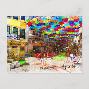 Umbrella Himlar Project Agueda Portugal Vykort
