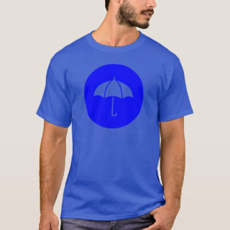 Umbrella Icon on Blue Circle T Shirt