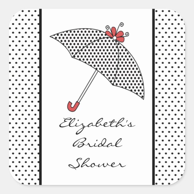 Umbrella Möhippa Sticker Fyrkantigt Klistermärke (Framsida)
