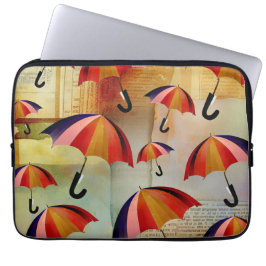 UMBRELLA PATTERNS IN A CAPTIVATING COLLAGE LAPTOP FODRAL