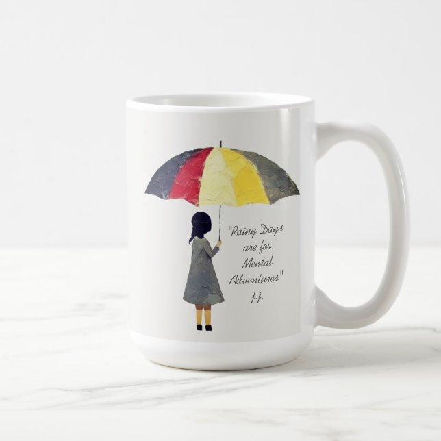 Umbrella Rainy Days Typography Kaffemugg (Höger)
