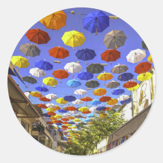 Umbrella Street Antalya Turkey Photography Runt Klistermärke