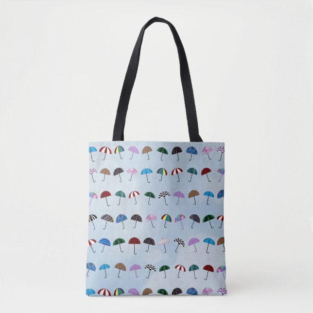 Umbrellas Allover Tote Bag Tygkasse (Framsida)