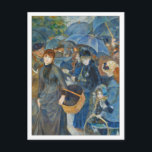 Umbrellas av Renoir Vykort<br><div class="desc">Den här bilden är oljan på målarduken "The Umbrellas (Les Parapluies)", som utfördes mellan 1881 och 1886 av Franskens konstnär Pierre-Auguste Renoir (1841-1919). Den främsta kvinnan figur på den lämnat var Renoirs älskare och den vanliga Suzane Valadon-modellen. Hon var själv målare och det var också hennes son Maurice Utrillo. Det...</div>