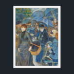 Umbrellas av Renoir Vykort<br><div class="desc">Den här bilden är oljan på målarduken "The Umbrellas (Les Parapluies)", som utfördes mellan 1881 och 1886 av Franskens konstnär Pierre-Auguste Renoir (1841-1919). Den främsta kvinnan figur på den lämnat var Renoirs älskare och den vanliga Suzane Valadon-modellen. Hon var själv målare och det var också hennes son Maurice Utrillo. Det...</div>