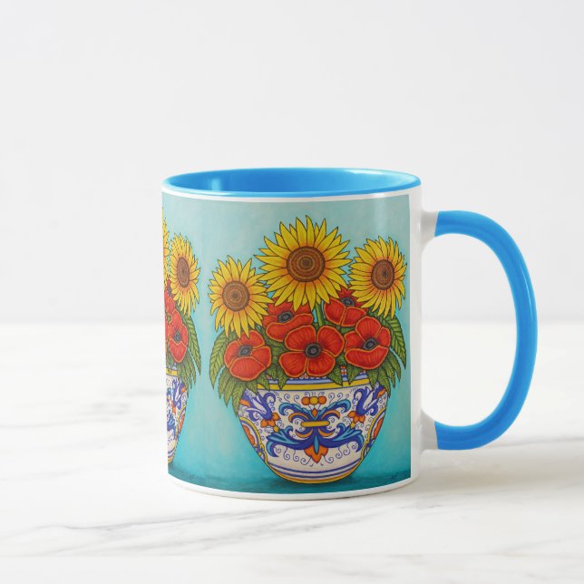 Umbria Bouquet Poppy Solrokaffe Mugg (Höger)