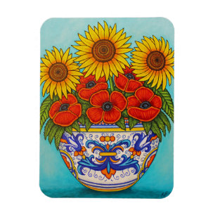 Umbria Bouquet Poppy Solros Magnet