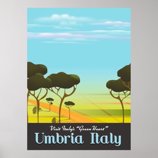 Umbrien Italien reseaffisch Poster (Framsidan)