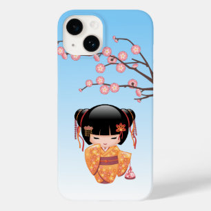 Ume Kokeshi Docka - Japansk Geisha Flicka Blå