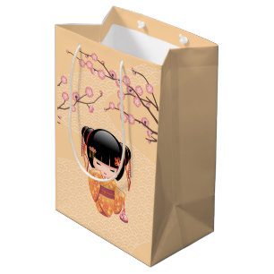 Ume Kokeshi Doll - Japansk Geisha Girl Gult