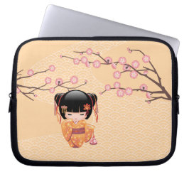 Ume Kokeshi Doll - Japansk Peach Geisha Girl Laptop Fodral