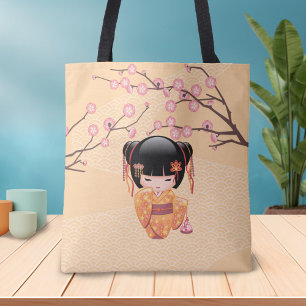 Ume Kokeshi Doll - Japansk Plum Geisha Girl Tygkasse