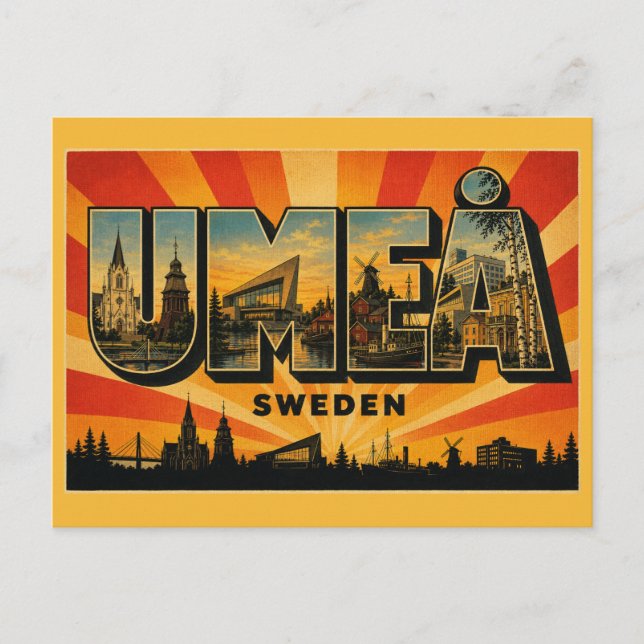 Umeå Sverige Kulturflod Stad Vykort (Framsida)