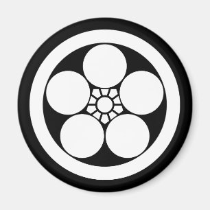 Umebachi-stil japansk plommonblomma i cirkel magnet
