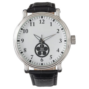 Umebachi-stil japansk plommonblomma i en cirkel armbandsur