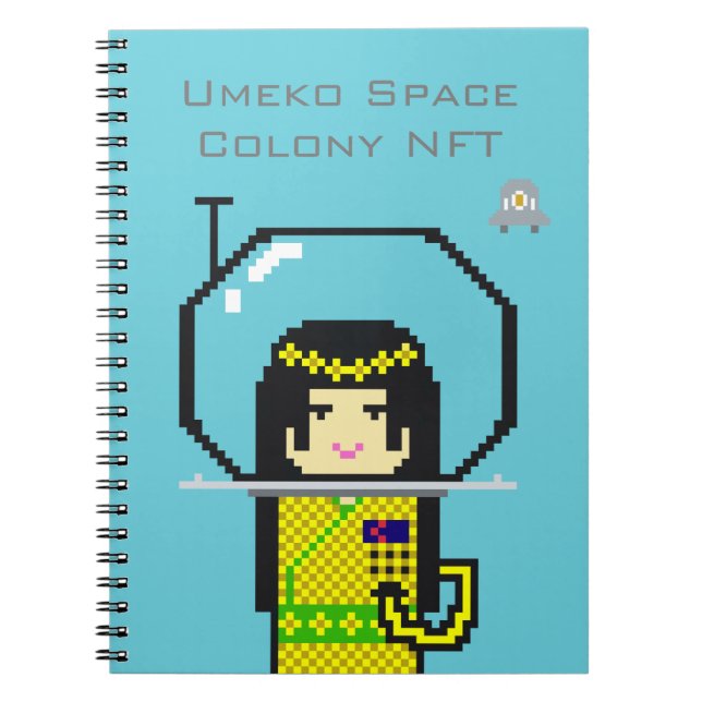 Umeko Space Colony NFT #35 Haname notebook ノートブック Anteckningsbok (Framsidan)