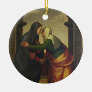 Umgänget av St. Elizabeth till den jungfruliga Julgransprydnad Keramik