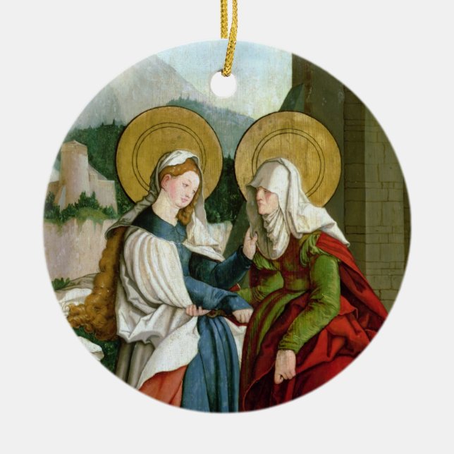 Umgänget (olja på panel) julgransprydnad keramik (Framsidan)