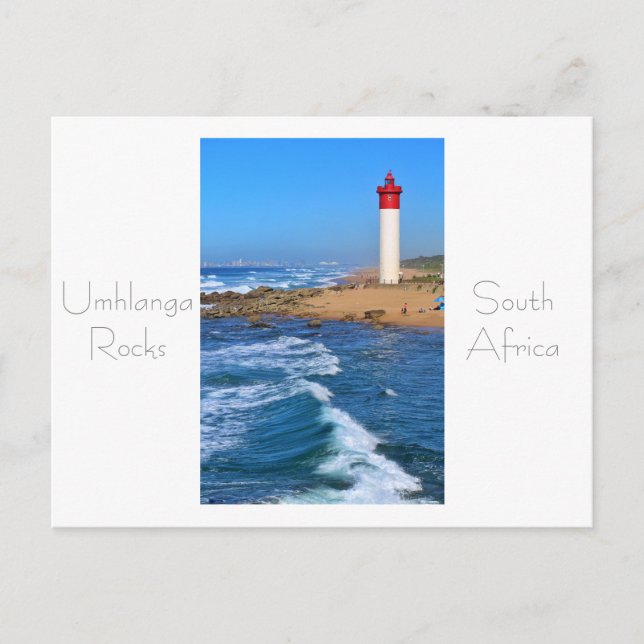 Umhlanga Rocks fyr KwaZulu-Natal vykort (Framsida)