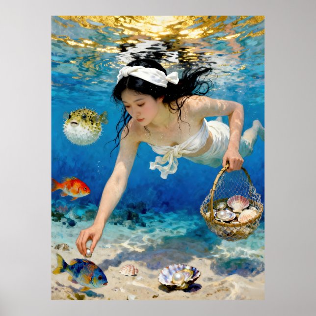 ’Umi Blommar’ - An Ocean Porträtt Poster (Framsidan)