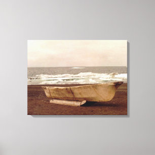 Umiak, Walrus Skin Whalers Boat Pt. Barrow Alaska Canvastryck