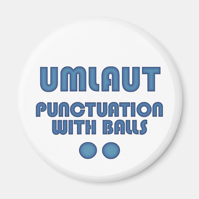 Umlaut Bollar (blå) Magnet (Framsidan)