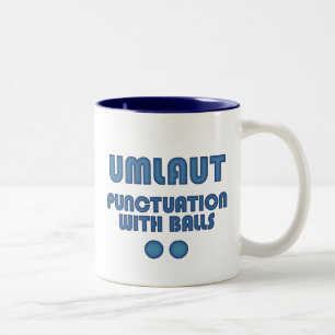 Umlaut Bollar (blå) Två-Tonad Mugg