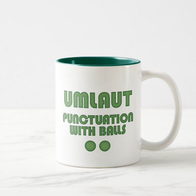 Umlaut Bollar (Grönt) Två-Tonad Mugg (Höger)