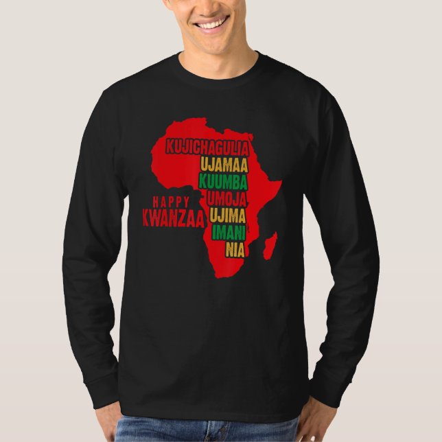 Umoja Kwanzaa Holiday Africa American Unity Flag T Shirt (Framsida)