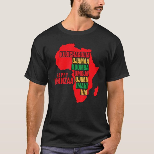 Umoja Kwanzaa Holiday Africa American Unity Flag T Shirt (Framsida)