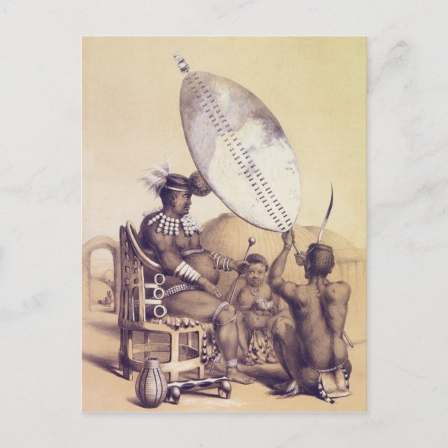 Umpanda Kung i Amazulu 1849 Vykort (Framsida)